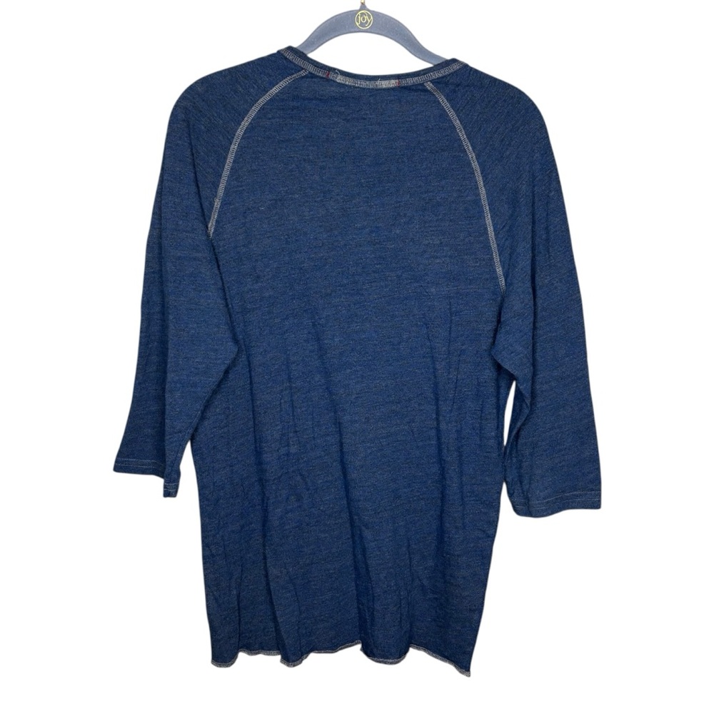 Iron & Resin Henley shirt blue tri-blend 3/4 sleeve mens size large - Picture 2 of 4